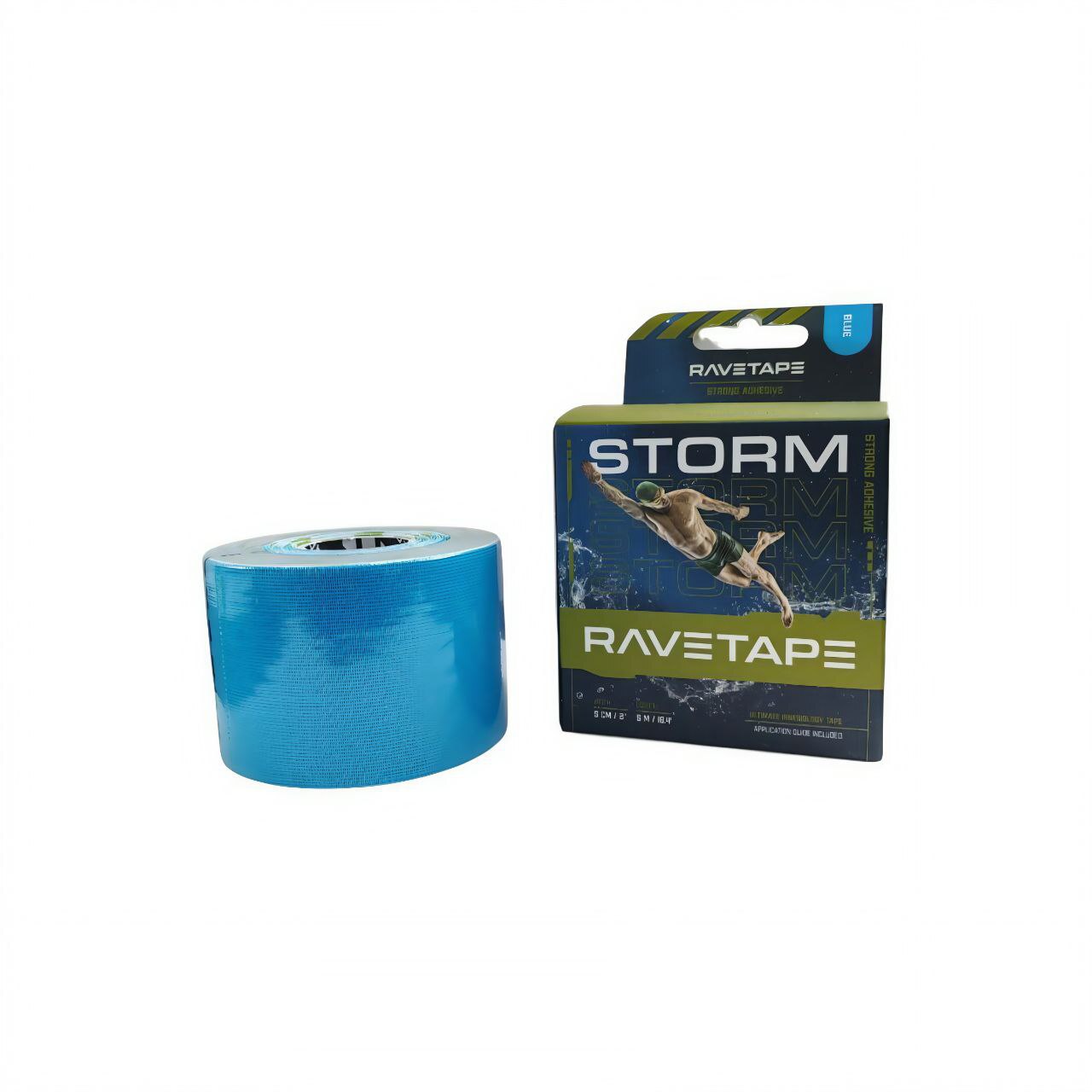 Кинезиотейп Rave Tape STORM 5*5, голубой(BLUE)