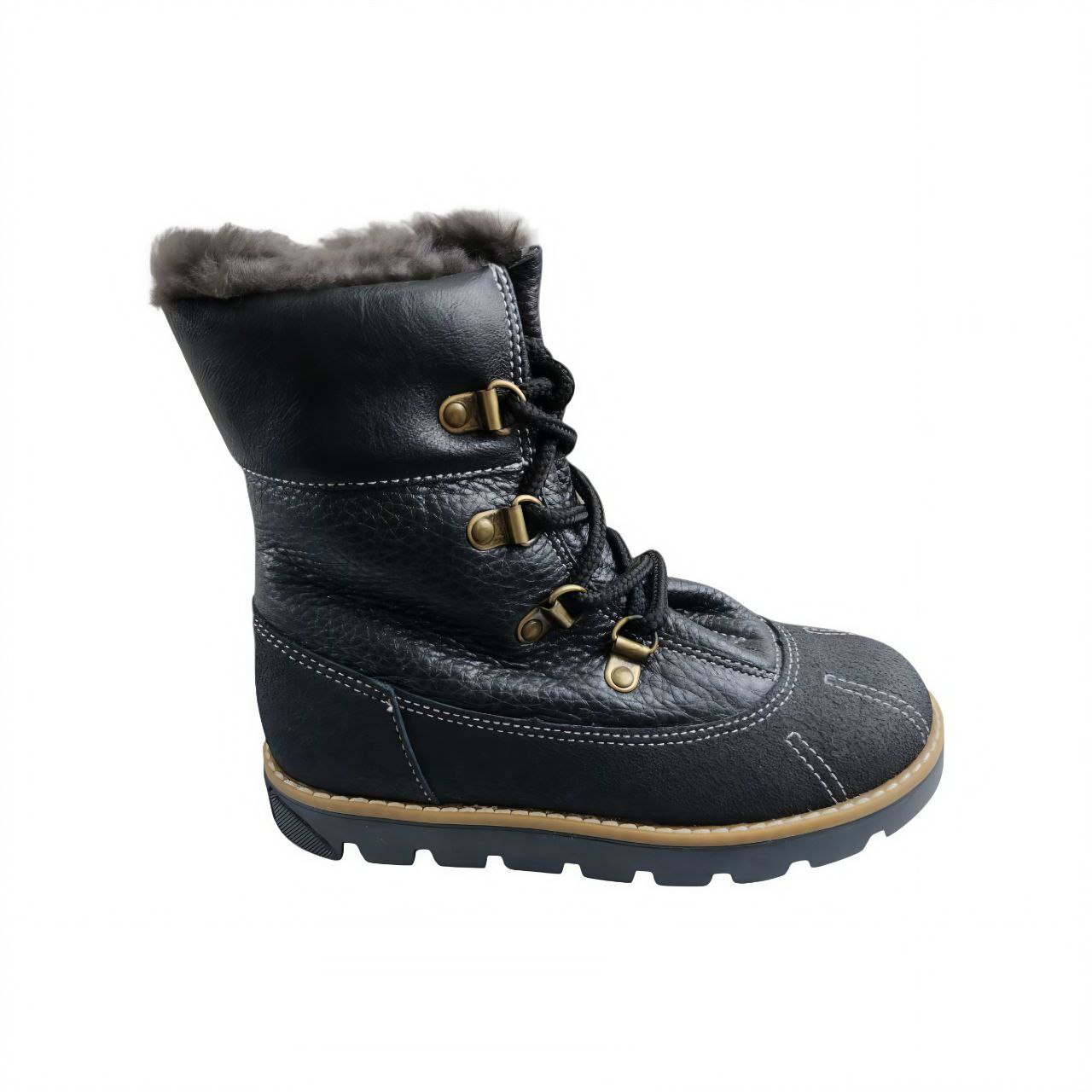 [23007]Ботинки детские мех кожа СТОКГОЛЬМ