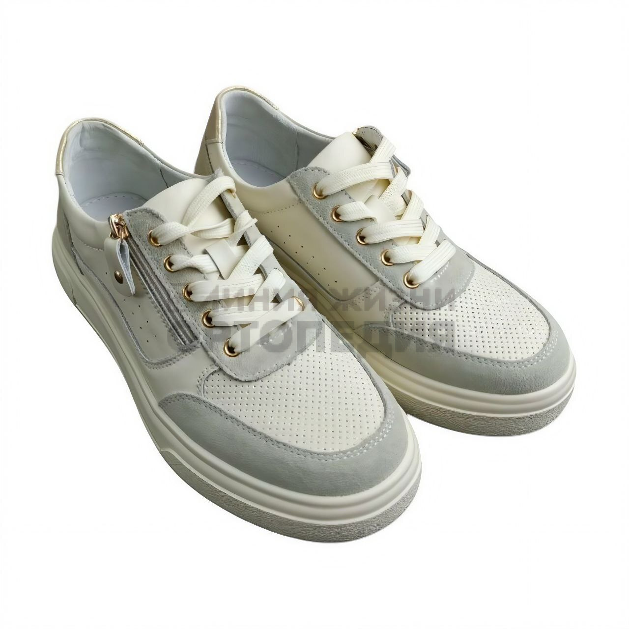 [86-07-01-108] Кеды женские, Кожа нат., Замша нат.