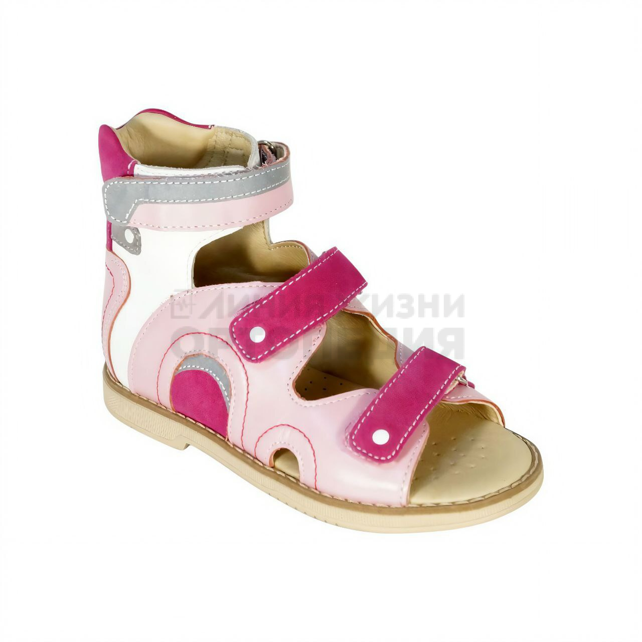 [TW-172]Сандали ортопедические малосложные / 23 / розово-белый / Сандалии / Девочка / Лето / Да / TWICI