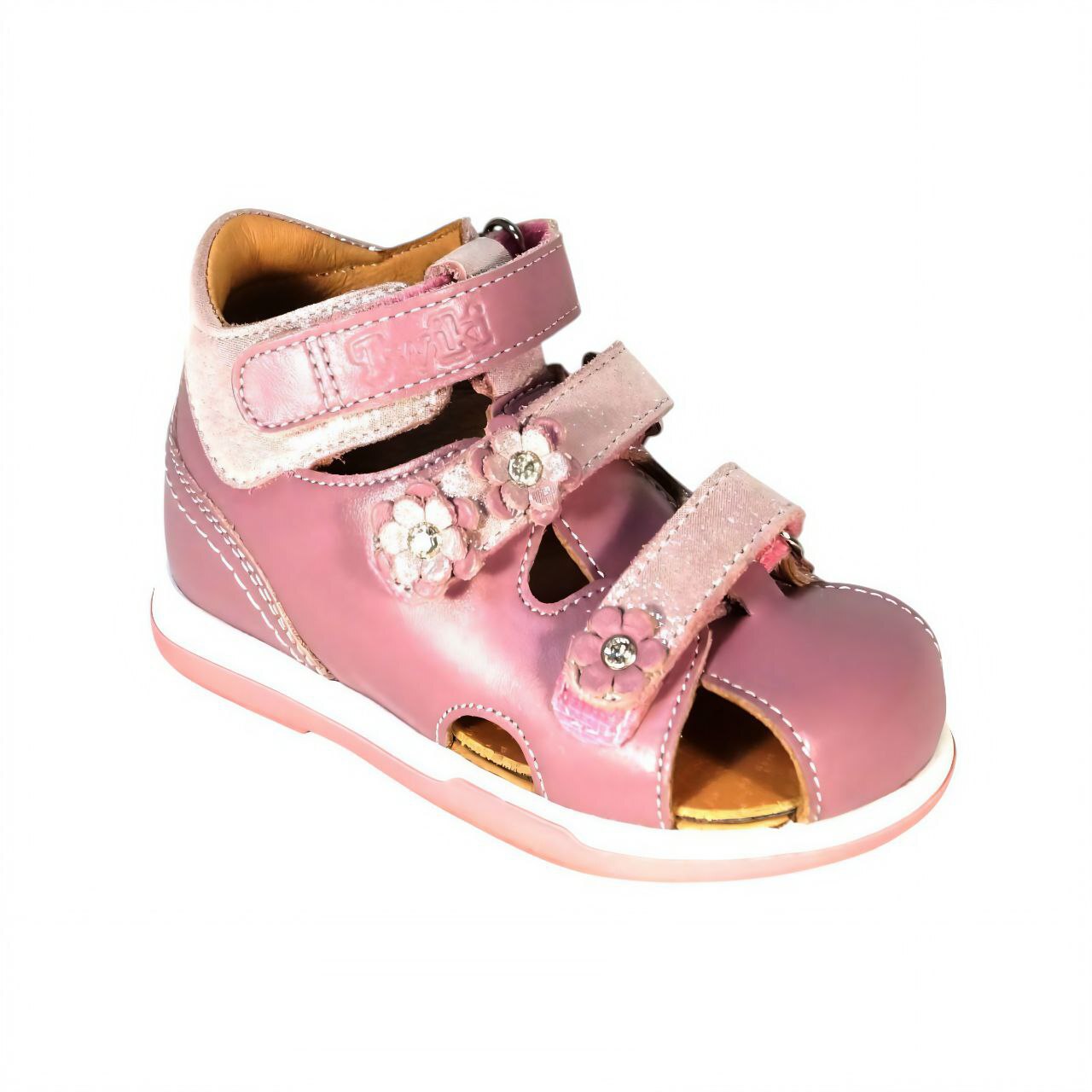 [TW-233]Сандалеты ортопедические малосложные / 23 / пепельно-розовый / Сандалии / Девочка / Лето / Да / TWICI