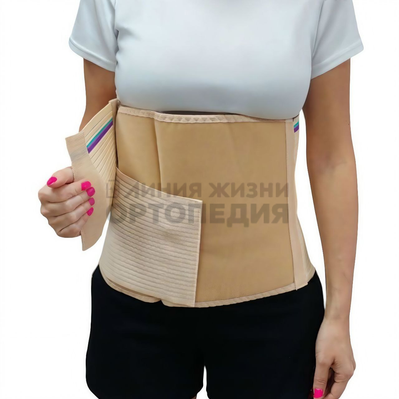 [Т.26.91] Бандаж ортопедический на брюшную стенку бежевый