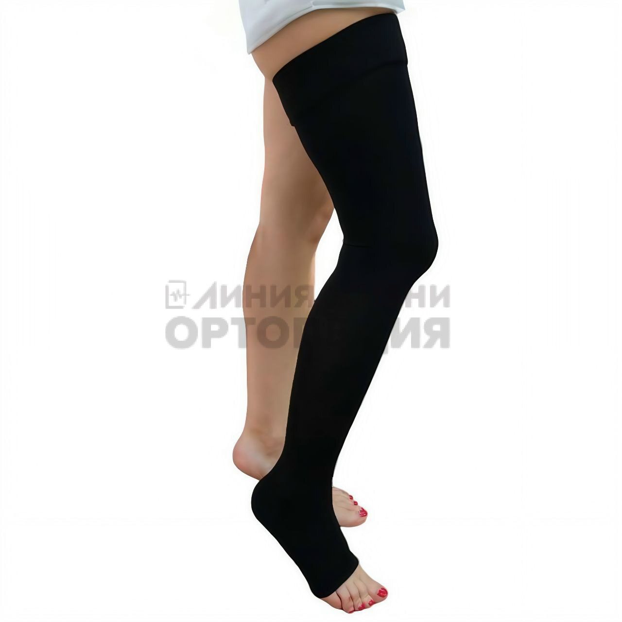 [360] Чулки бедренные антиварикозные с резинкой Norma цвет:9999