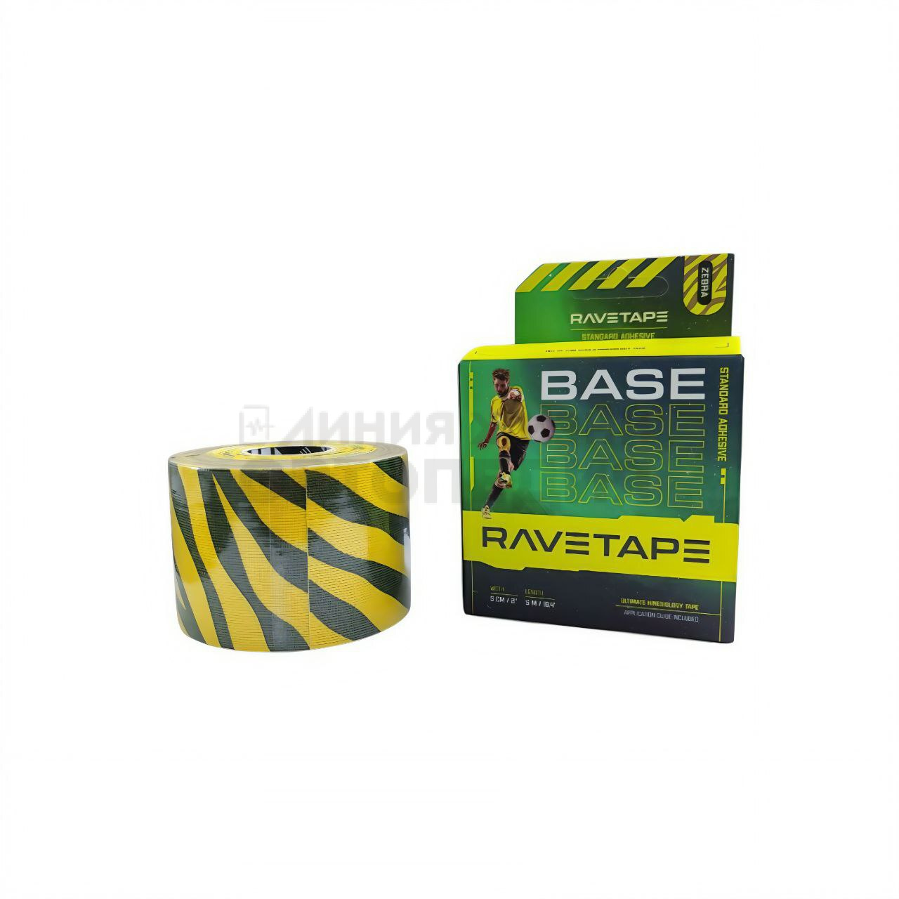Кинезиотейп Rave Tape BASE 5*5, Ягуар (JAGUAR ON LIGHTBLUE)