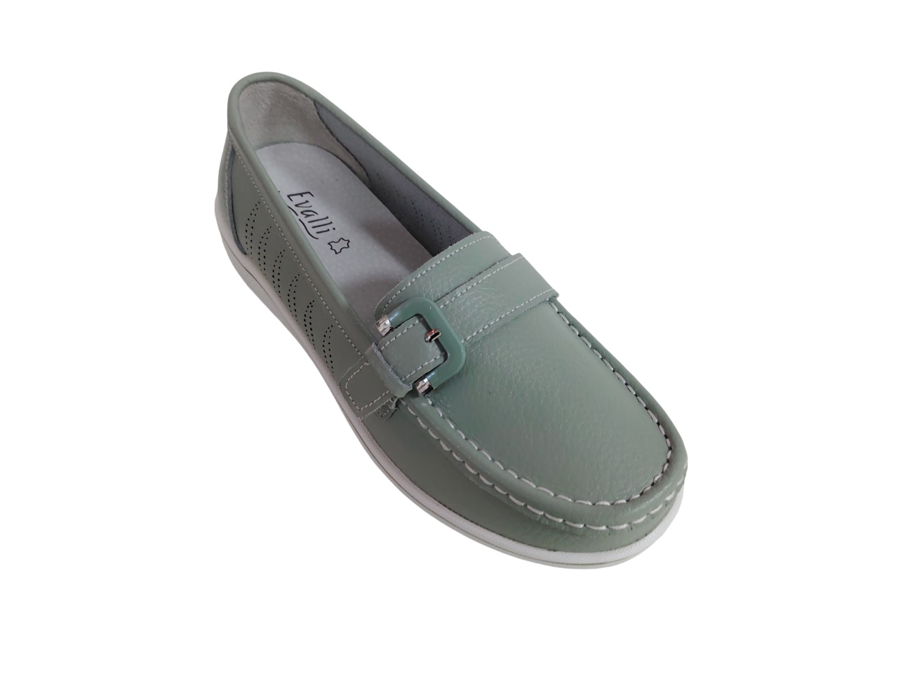 [2381]Мокасины женские / 36 / Зеленый / Мокасины / Женский / Лето / Да / Аданекс