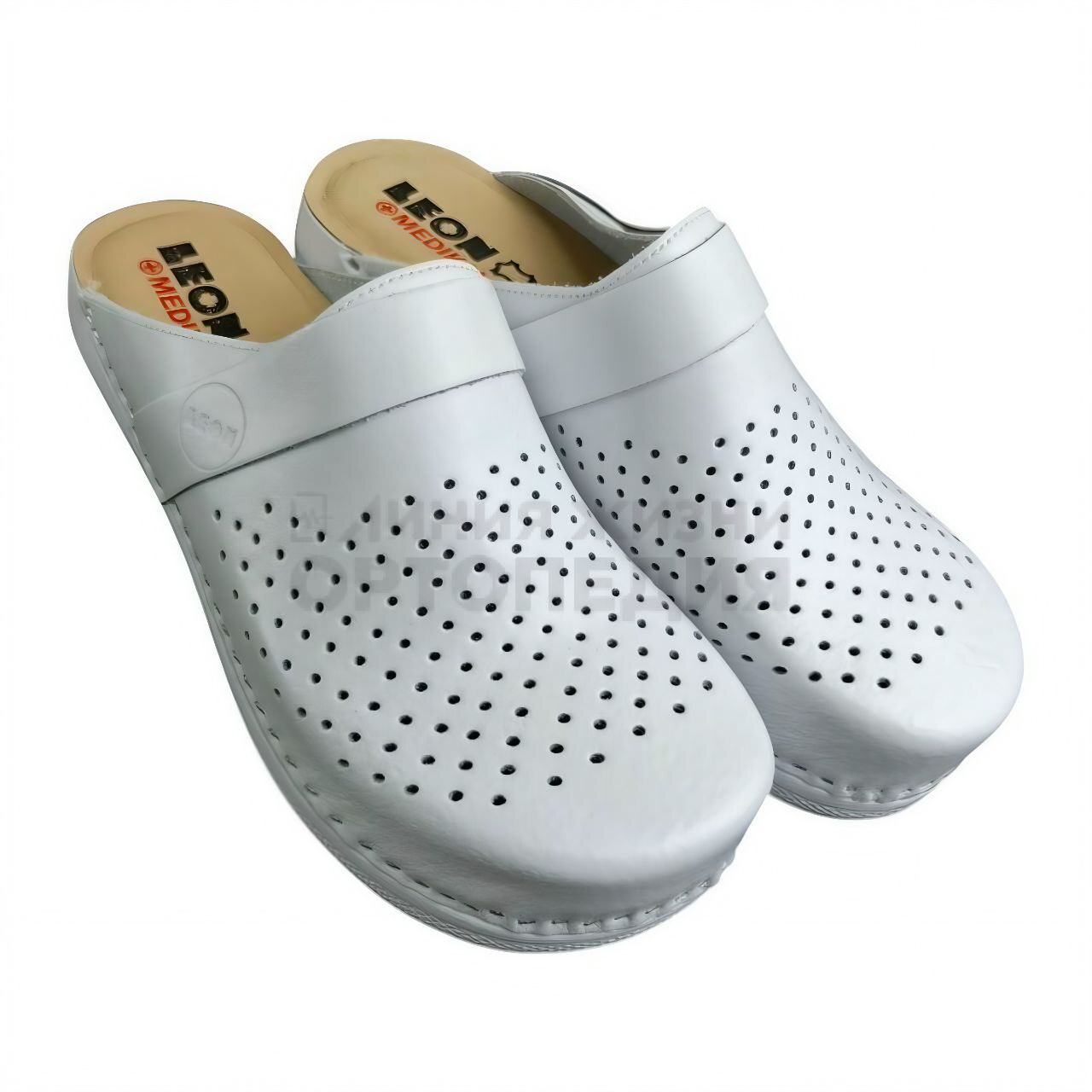 [MED102W]Женские Сабо LEON / 37 / Белый / Сабо / Женский / Лето / Нет / LEON medikal