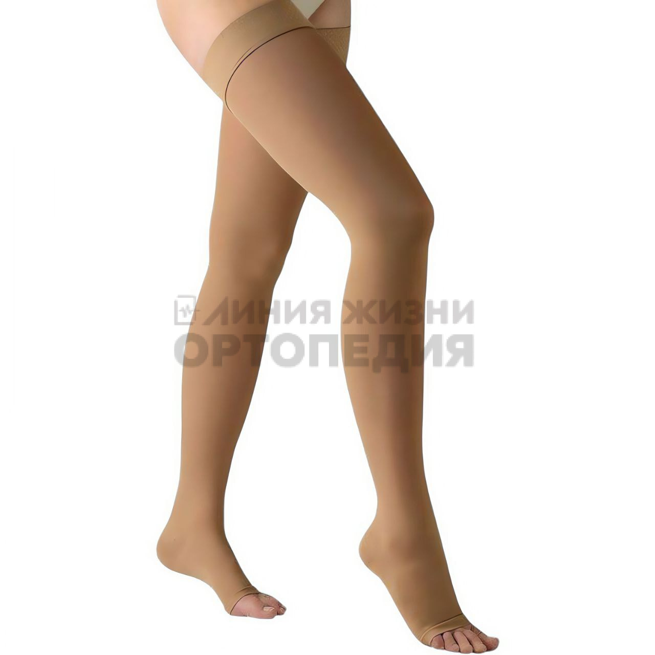 [360] Чулки бедренные антиварикозные с резинкой Long  цвет:8001