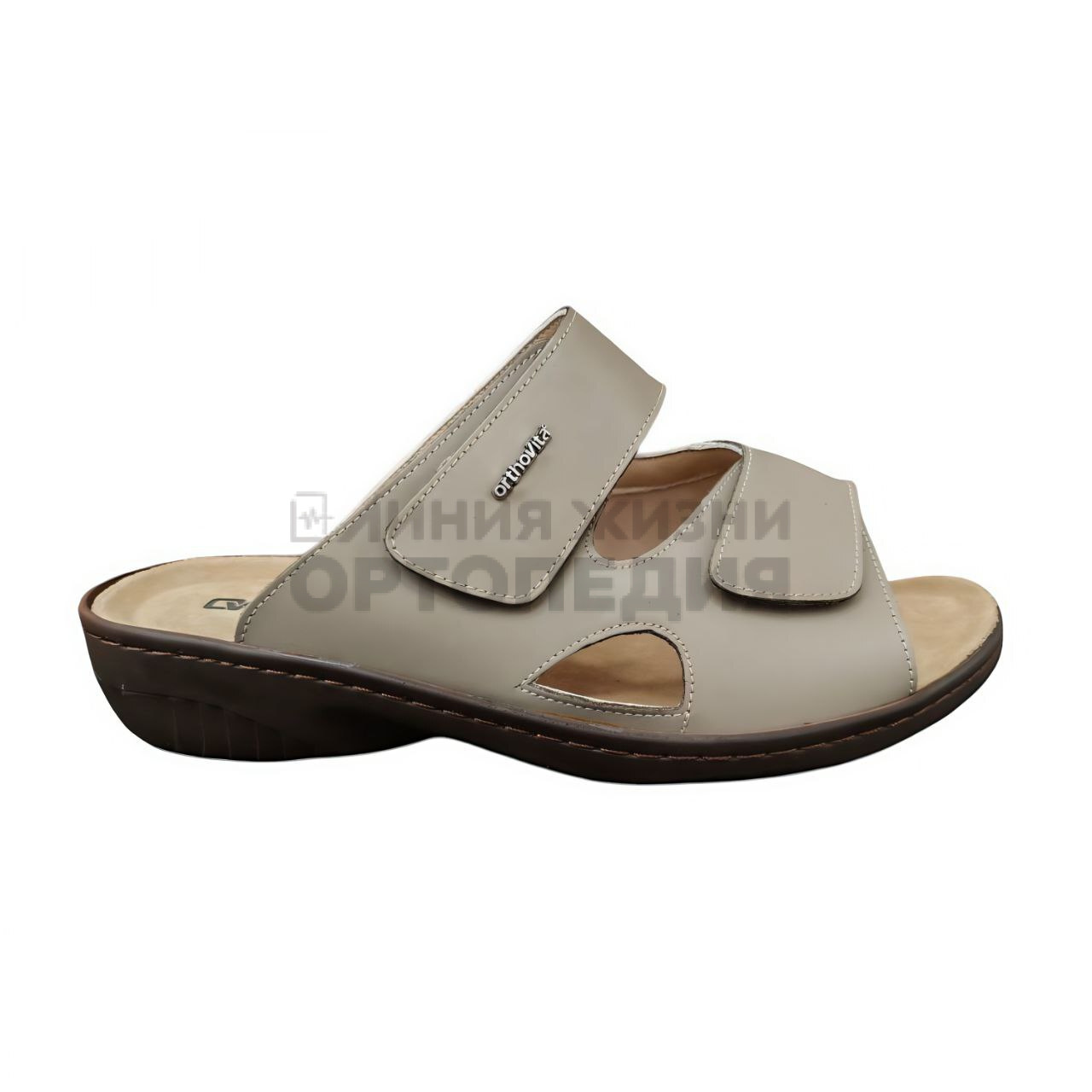 [381]Шлепанцы женские, цвет тауп (ORTHOVITA COMFORT SHOES)