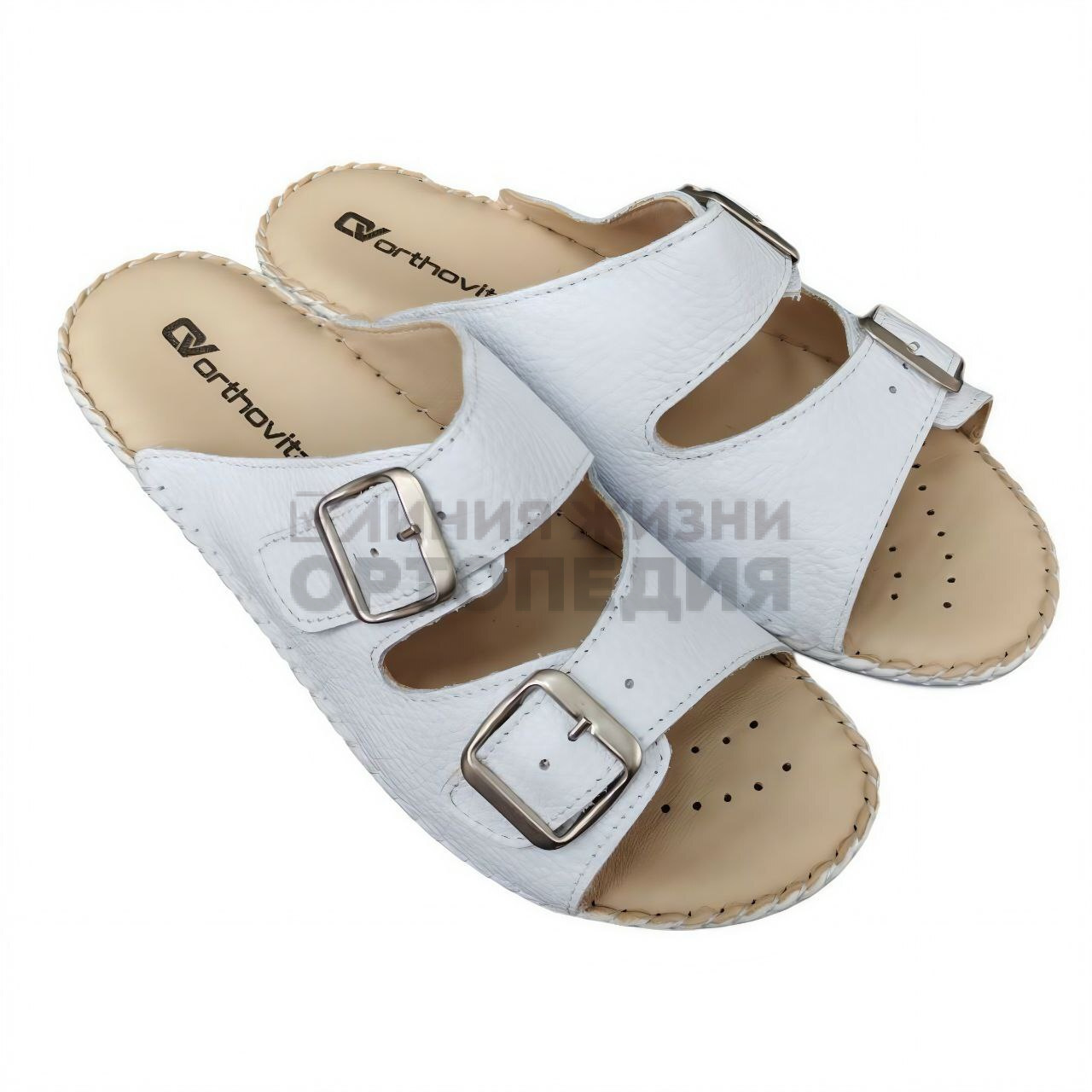[821]Шлепанцы женские, цвет белый (ORTHOVITA COMFORT SHOES)