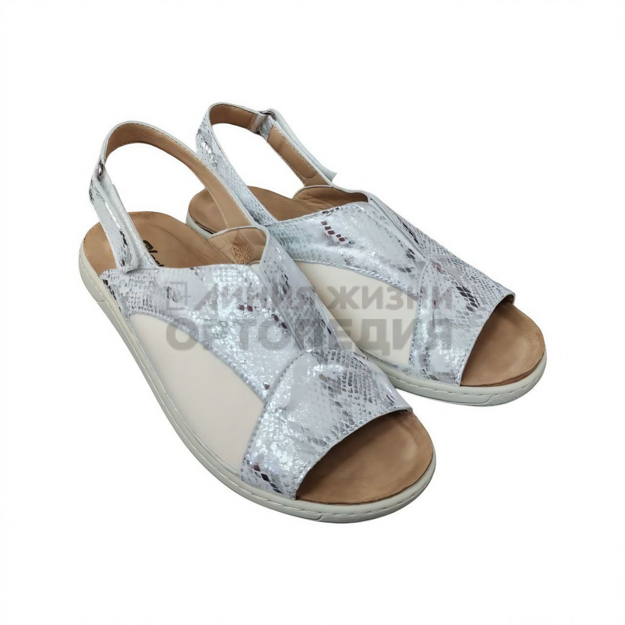 [2830]Сандалии женские,цвет серебристый (ORTHOVITA COMFORT SHOES)