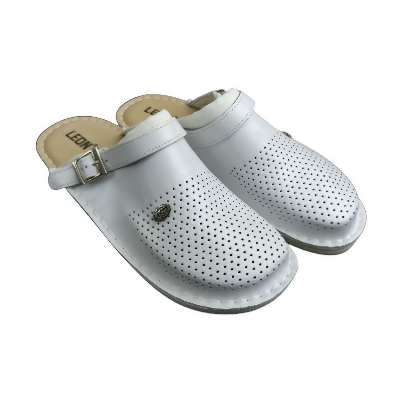 [I V202M] Мужские тапочки-сабо / 45 / Белый / Сабо / Мужской / Лето / Нет / LEON medikal