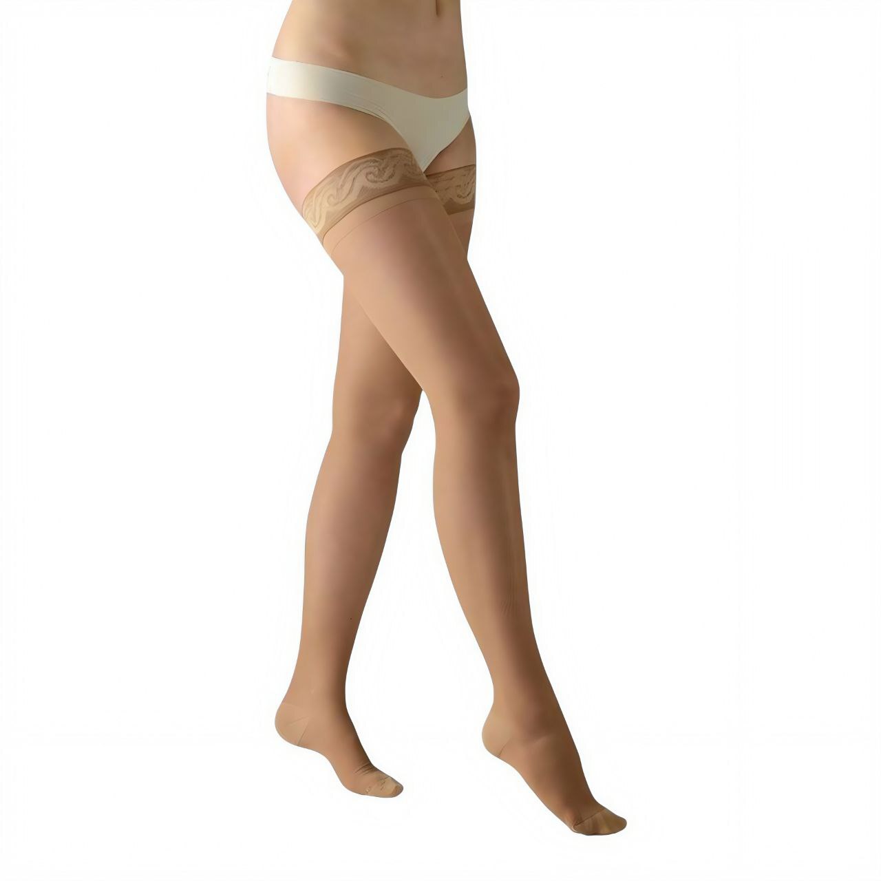 [360] Чулки бедренные антиварикозные с резинкой и хлопком  цвет:8001Normal