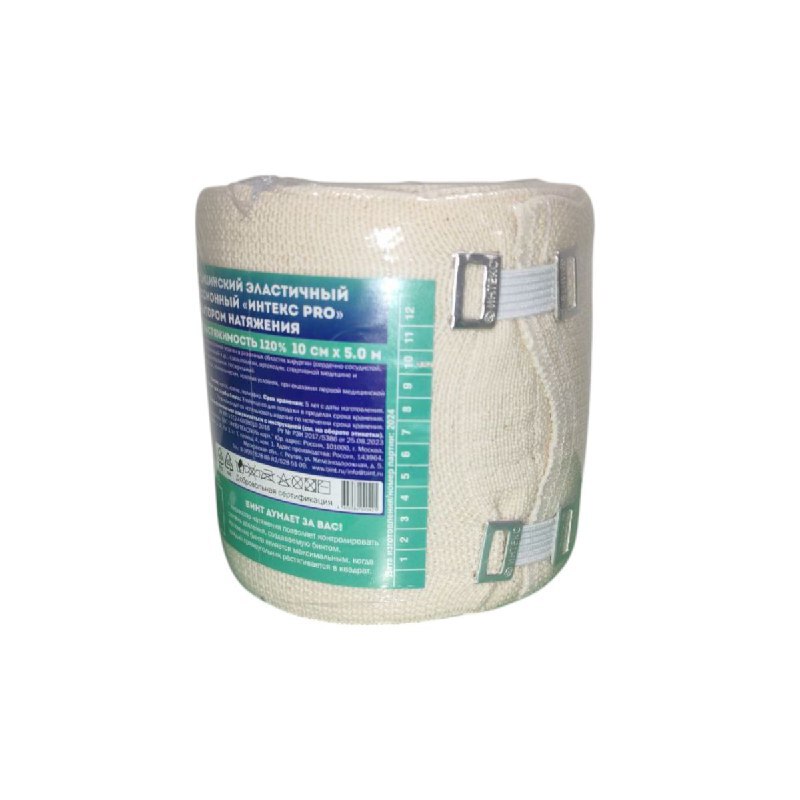 Бинт  средняя растяжимость, 5 м *10см с  фикс.застежкой