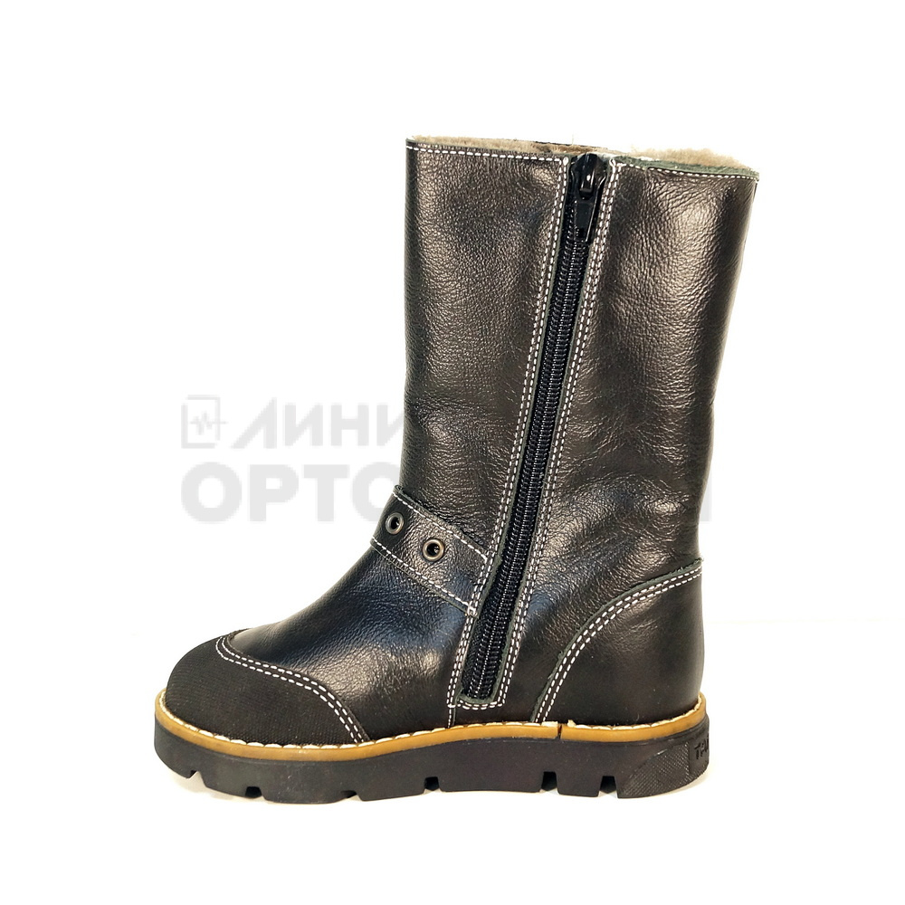 22005, Сапоги детские мех кожа СТОКГОЛЬМ цв.черный, 30