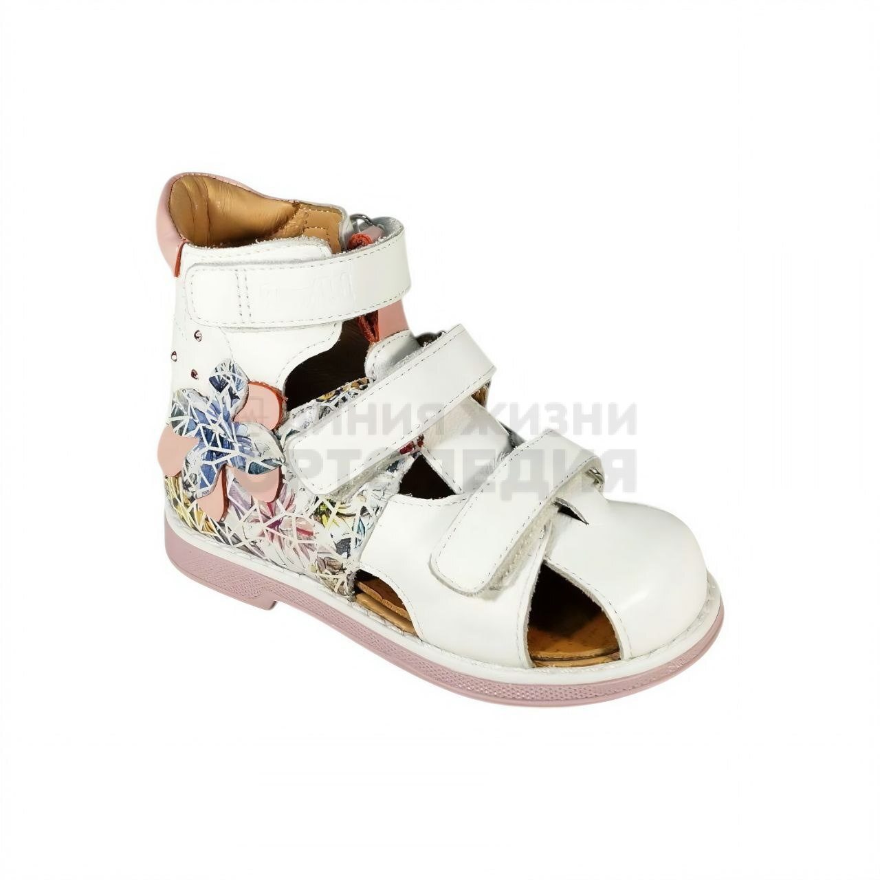 [TW-273]Сандалеты ортопедические малосложные / 23 / бело-розовый / Сандалии / Девочка / Лето / Да / TWICI