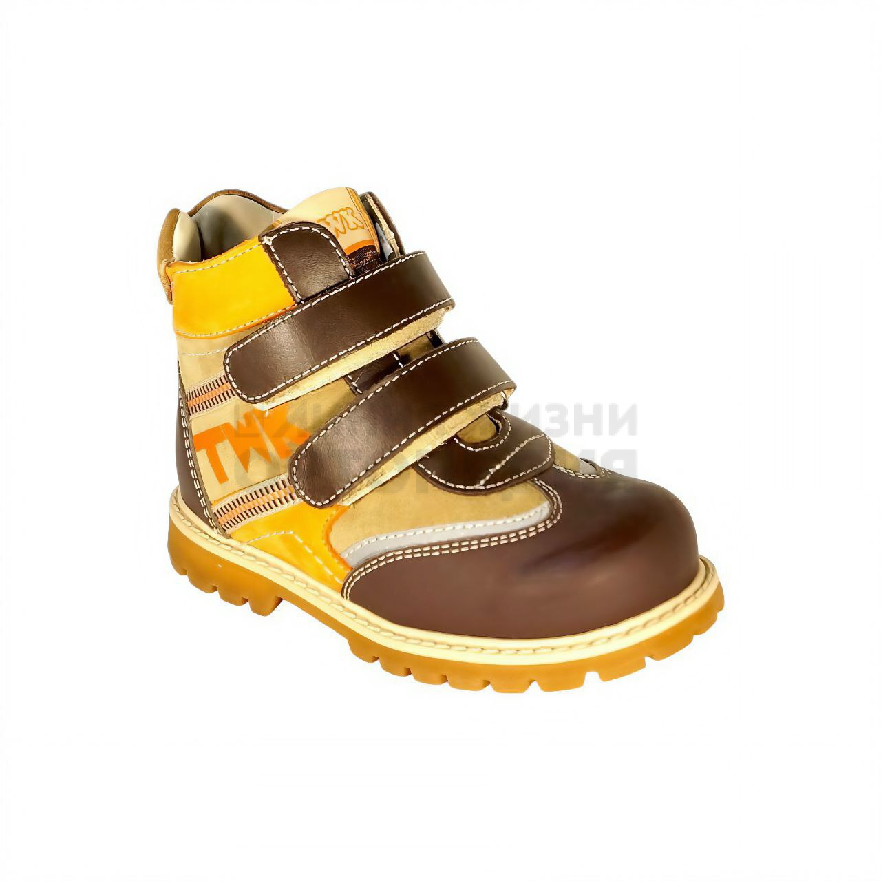[TW-321]Ботинки ортопедические малосложные / 25 / коричнево-оранжевый / Ботинки / Мальчик / Зима / Да / TWICI