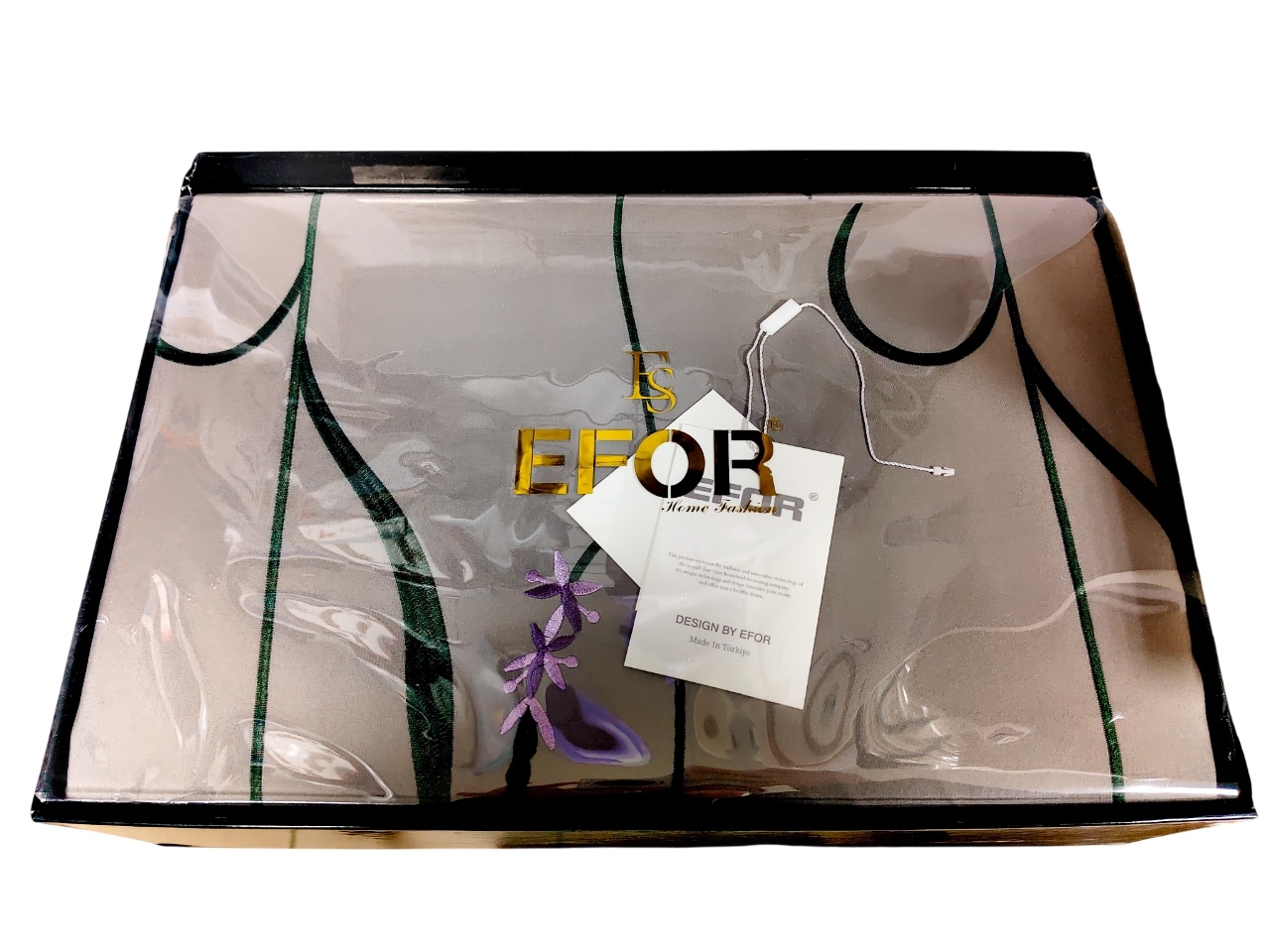 КПБ EFOR COTTONI с вышивкой "стебель",серый евро