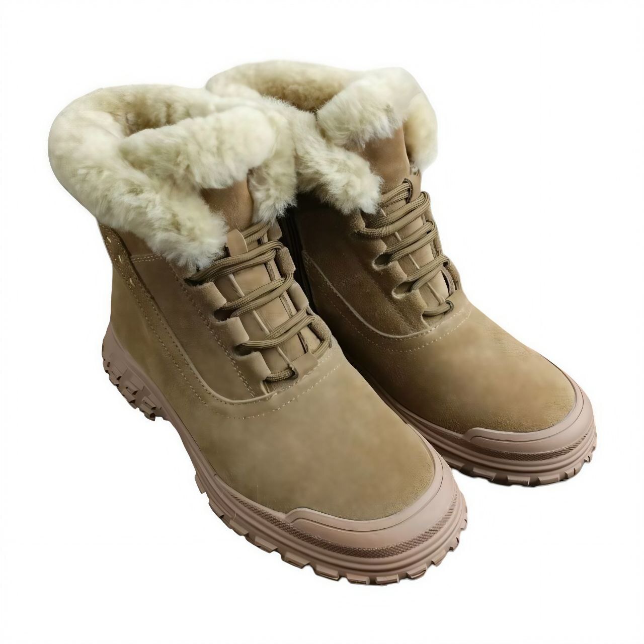 [EL129-JR014] Ботинки женские / 36 / Табак замша / Ботинки / Женский / Зима / Да / Adanex