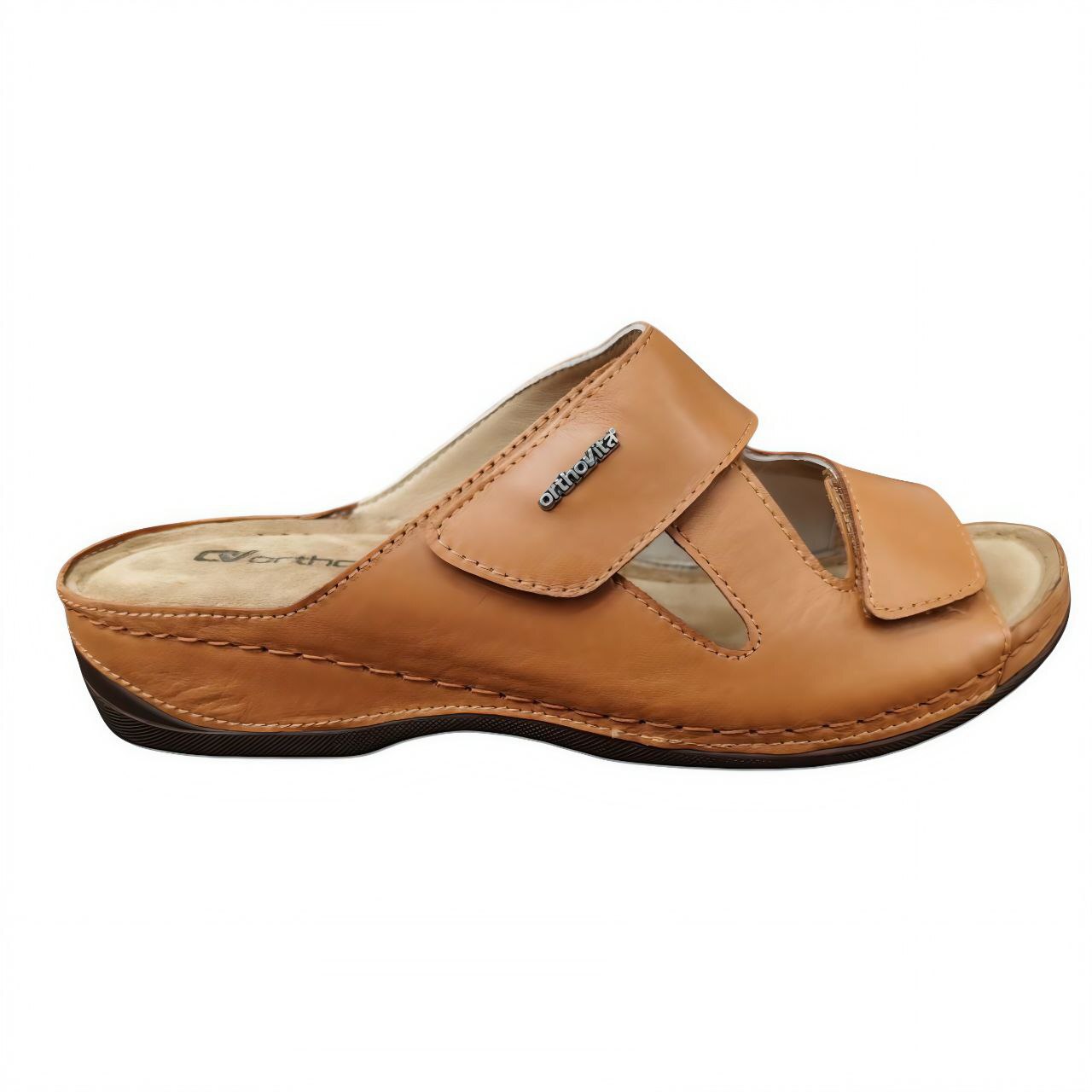 Шлепанцы женские, цвет светло-коричневый (ORTHOVITA COMFORT SHOES)