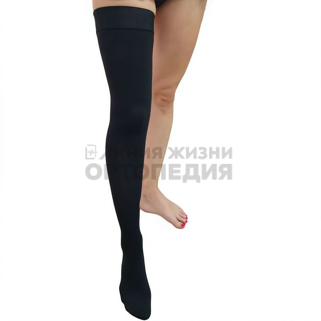 [360] Чулки бедренные антиварикозные с резинкой Long  цвет:9999