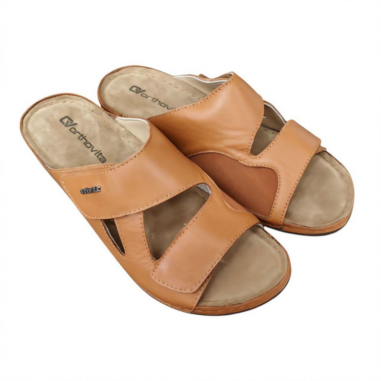 [1919]Шлепанцы женские, цвет светло-коричневый (ORTHOVITA COMFORT SHOES) / 38 / Светло-коричневый / Шлепанцы / Женский / Лето / Да / ORTHOVITA