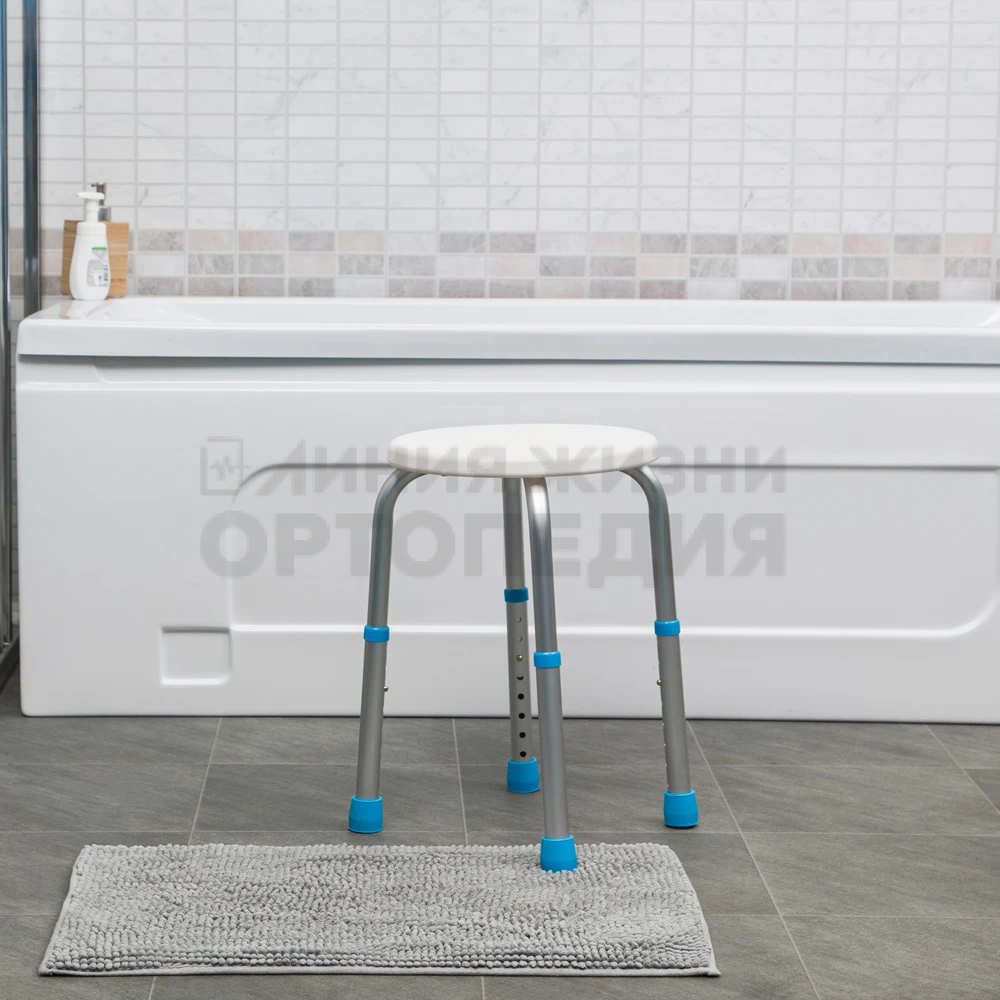 Табурет для ванны голубые насадки на ножки, Lux 505