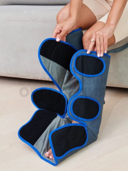  Компрессионный лимфодренажный массажер для ног К-1 (серо-синий) — Жим