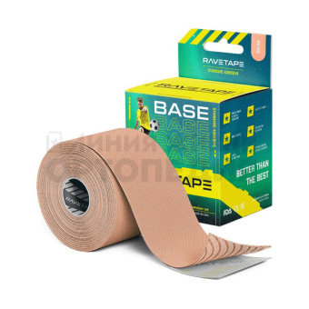 Кинезиотейп Rave Tape BASE 5*5 телесный (BEIGE)